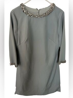 Ieena  for Mac Duggal Embellished Neckline Shift Dress in M